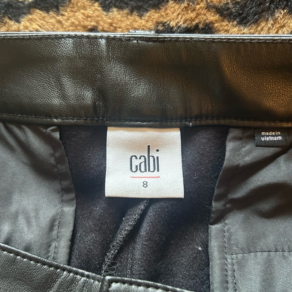 CAbi Black Faux Leather crop pant - Picture 3 of 7